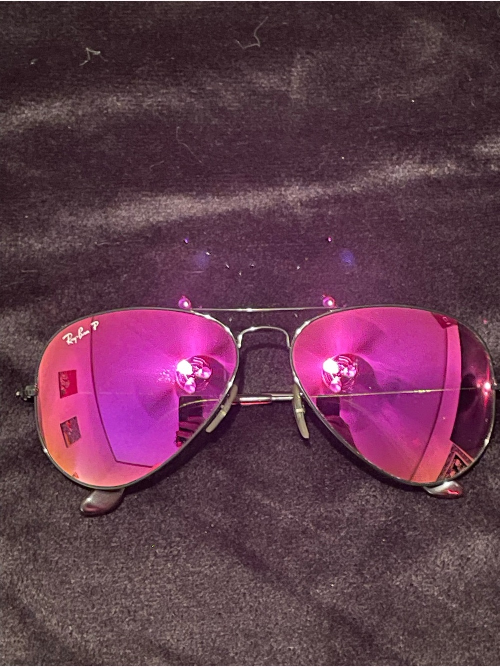 Ray-Ban Aviator Sunglasses with Pink Mirrored Lenses